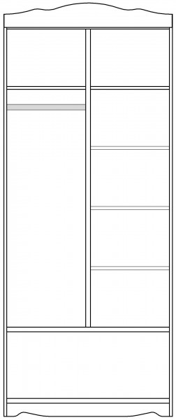 Шкаф 2-х створчатый серии Иллюзия 33 Сиреневый в Чулыме - chulym.mebel54.com | фото