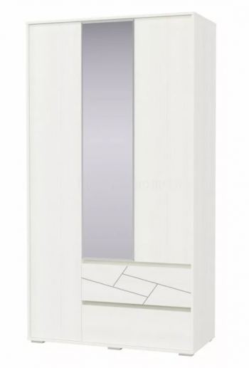 Шкаф 3-х дверный с ящиками Аделина 1200 Рамух белый в Чулыме - chulym.mebel54.com | фото