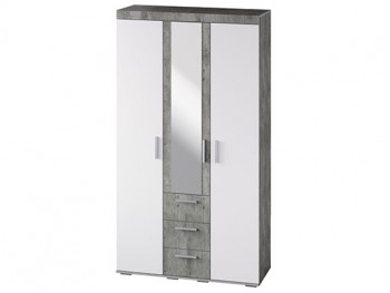 Шкаф 3-х створчатый ШК-30 МС Инстайл (бетон/белый) в Чулыме - chulym.mebel54.com | фото