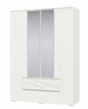 Шкаф 4-х дверный с ящиками Аделина 1600 Рамух белый в Чулыме - chulym.mebel54.com | фото
