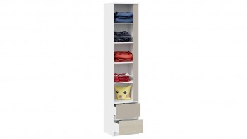 Шкаф для белья комбинированный «Сканди» Дуб Гарден/Белый/Глиняный серый в Чулыме - chulym.mebel54.com | фото