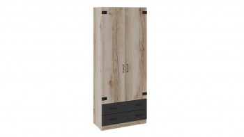 Шкаф для одежды комбинированный «Окланд» (Фон Черный/Дуб Делано) в Чулыме - chulym.mebel54.com | фото