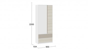 Шкаф для одежды комбинированный «Сканди» Дуб Гарден/Белый/Глиняный серый в Чулыме - chulym.mebel54.com | фото