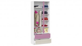 Шкаф для одежды комбинированный «Сканди» Дуб Гарден/Белый/Лиловый в Чулыме - chulym.mebel54.com | фото