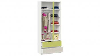 Шкаф для одежды комбинированный «Сканди» Дуб Гарден/Белый/Зеленый в Чулыме - chulym.mebel54.com | фото