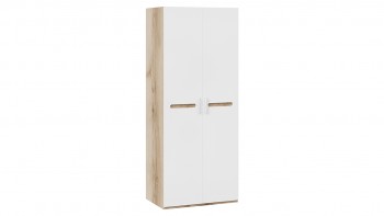 Шкаф для одежды с 2-мя дверями «Фьюжн» Дуб Делано/Белый глянец в Чулыме - chulym.mebel54.com | фото