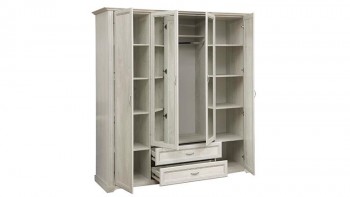 Шкаф для одежды "Сохо" (бетон пайн белый/2 ящика/зеркало) в Чулыме - chulym.mebel54.com | фото