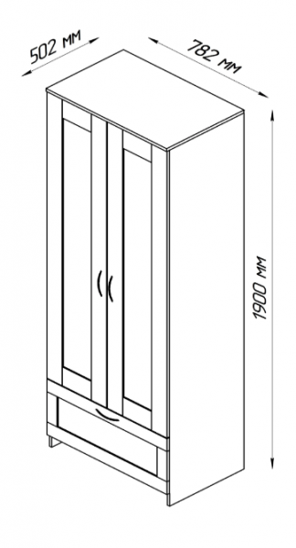 Шкаф двухдверный Сириус с 1 ящиком белый в Чулыме - chulym.mebel54.com | фото
