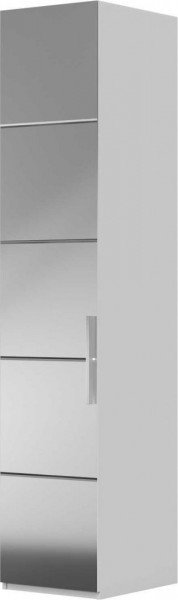 Шкаф ШР-1 зеркало, левый, Вива (Белый/Белый глянец/Платина) в Чулыме - chulym.mebel54.com | фото