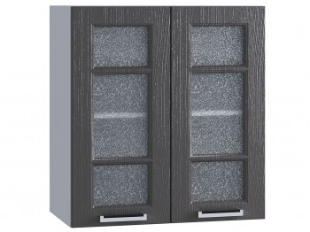 Шкаф верхний со стеклом 600, ШВС 600 (Клен серый/корпус белый) в Чулыме - chulym.mebel54.com | фото
