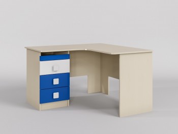 Стол угловой Скай люкс (Синий/Белый/корпус Клен) в Чулыме - chulym.mebel54.com | фото