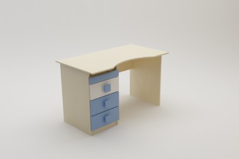 Стол (столешница с выемкой) Скай (Синий/Белый/корпус Клен) в Чулыме - chulym.mebel54.com | фото