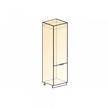 Стоун Шкаф-пенал L600 под холодильник (2 дв. гл.) (белый/грей софттач) в Чулыме - chulym.mebel54.com | фото
