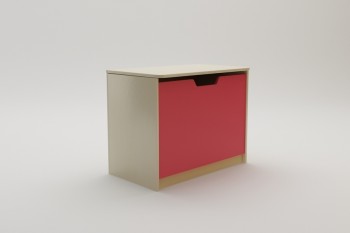 Ящик для игрушек Бэрри (Бежевый/Красный/корпус Клен) в Чулыме - chulym.mebel54.com | фото