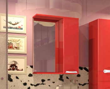 Зеркало-шкаф Камелия 65 (красный) в Чулыме - chulym.mebel54.com | фото